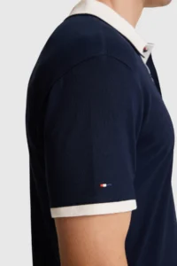 US Polo Assn. Men NAVY BLUE slim Fit Polo Shirt Collar Basic T-Shirt - Image 6