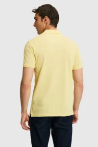US Polo Assn. Men slim Fit Polo Shirt Collar Light YELLOW Basic T-Shirt - Image 5