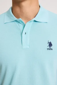 US Polo Assn. Men slim Polo Shirt Collar Aqua Basic T-Shirt - Image 6