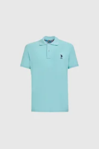 US Polo Assn. Men slim Polo Shirt Collar Aqua Basic T-Shirt - Image 7