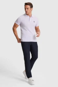 US Polo Assn. Men Lilac slim Fit Polo Shirt Collar Basic T-Shirt - Image 4