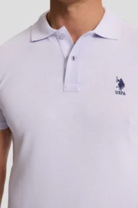 US Polo Assn. Men Lilac slim Fit Polo Shirt Collar Basic T-Shirt - Image 6