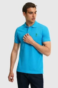 US Polo Assn. Men slim Fit Polo Shirt Collar Cobalt BLUE Basic T-Shirt - Image 3