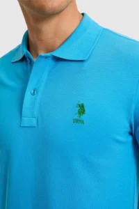 US Polo Assn. Men slim Fit Polo Shirt Collar Cobalt BLUE Basic T-Shirt - Image 6