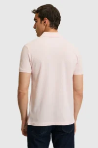 US Polo Assn. Men slim Fit Polo Shirt Collar Light PINK Basic T-Shirt - Image 5