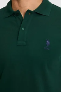 US Polo Assn. Men slim Fit Polo Shirt Collar dark Green Basic T-Shirt - Image 6