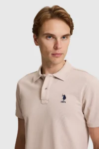 US Polo Assn. Men Stone Regular Fit Polo Shirt Collar Basic T-Shirt - Image 2