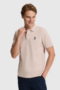 US Polo Assn. Men Stone Regular Fit Polo Shirt Collar Basic T-Shirt - Image 3