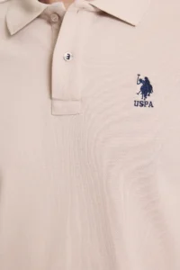 US Polo Assn. Men Stone Regular Fit Polo Shirt Collar Basic T-Shirt - Image 6