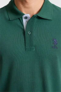 US Polo Assn. Men dark Green Regular Fit Polo Shirt Collar Basic T-Shirt - Image 6