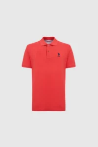 US Polo Assn. Men Regular Fit Polo Shirt Collar Red Basic T-Shirt - Image 7