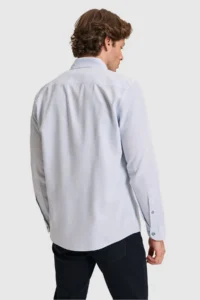 US Polo Assn. Men Light BLUE Long Sleeve Basic Shirt - Image 5