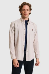 US Polo Assn. Men Stone Long Sleeve Basic Shirt - Image 3