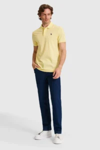 US Polo Assn. Men slim  Fit Polo Shirt Collar Light YELLOW Basic T-Shirt - Image 4