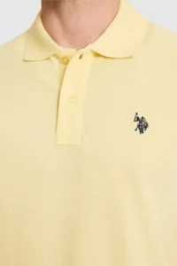 US Polo Assn. Men slim  Fit Polo Shirt Collar Light YELLOW Basic T-Shirt - Image 6
