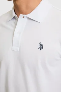 US Polo Assn. Men slim Fit Polo Shirt Collar WHITE Basic T-Shirt - Image 6