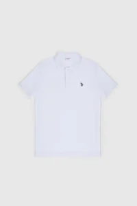 US Polo Assn. Men slim Fit Polo Shirt Collar WHITE Basic T-Shirt - Image 7