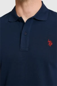 US Polo Assn. Men slim Fit Polo Shirt Collar NAVY BLUE Basic T-Shirt - Image 6