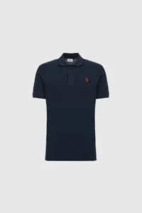US Polo Assn. Men slim Fit Polo Shirt Collar NAVY BLUE Basic T-Shirt - Image 7