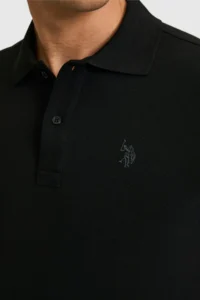 US Polo Assn. Men slim Fit Polo Shirt Collar Black Basic T-Shirt - Image 6