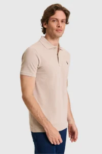 US Polo Assn. Men slim Fit Polo Shirt Collar Stone Basic T-Shirt - Image 3