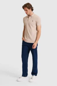 US Polo Assn. Men slim Fit Polo Shirt Collar Stone Basic T-Shirt - Image 4