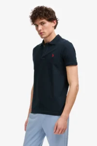 US Polo Assn. Men slim Fit Polo Shirt Collar Dark NAVY Basic T-Shirt - Image 3