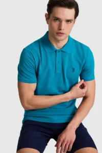 US Polo Assn. Men Petrol slim Fit Polo Shirt Collar Basic T-Shirt