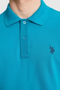 US Polo Assn. Men Petrol slim Fit Polo Shirt Collar Basic T-Shirt - Image 6