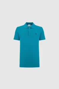 US Polo Assn. Men Petrol slim Fit Polo Shirt Collar Basic T-Shirt - Image 7