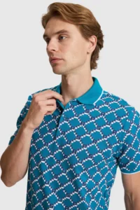 US Polo Assn. Men Petrol Regular Fit Polo Shirt Collar T-Shirt - Image 2