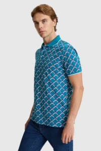 US Polo Assn. Men Petrol Regular Fit Polo Shirt Collar T-Shirt - Image 3