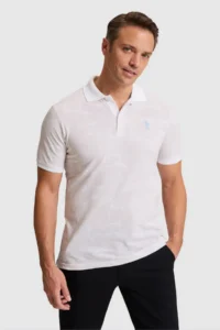 US Polo Assn. Men Light Gray Regular Fit Polo Shirt Collar T-Shirt - Image 3
