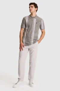 US Polo Assn. Men Gray Regular Fit Polo Shirt Collar T-Shirt - Image 4