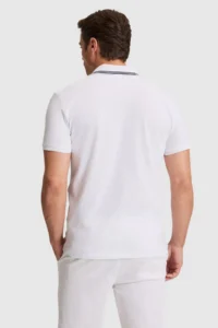 US Polo Assn. Men WHITE slim Fit Polo Shirt Collar Basic T-Shirt - Image 5