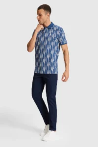 US Polo Assn. Men Light NAVY Regular Fit Polo Shirt Collar T-Shirt - Image 4