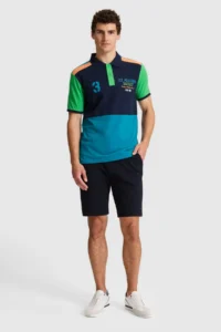 US Polo Assn. Men Petrol Regular Fit Polo Shirt Collar T-Shirt - Image 4