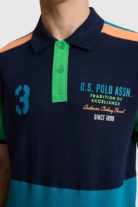 US Polo Assn. Men Petrol Regular Fit Polo Shirt Collar T-Shirt - Image 6