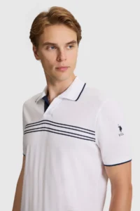 US Polo Assn. Men WHITE Regular Fit Polo Shirt Collar T-Shirt - Image 2