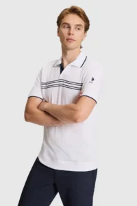 US Polo Assn. Men WHITE Regular Fit Polo Shirt Collar T-Shirt - Image 3