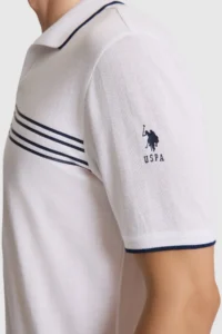 US Polo Assn. Men WHITE Regular Fit Polo Shirt Collar T-Shirt - Image 6