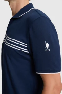 US Polo Assn. Men NAVY BLUE Regular Fit Polo Shirt Collar T-Shirt - Image 6