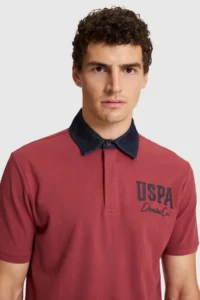 US Polo Assn. Men Cherry Regular Fit Polo Shirt Collar T-Shirt - Image 2