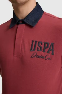 US Polo Assn. Men Cherry Regular Fit Polo Shirt Collar T-Shirt - Image 6
