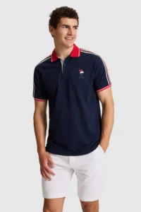 US Polo Assn. Men NAVY BLUE Regular Fit Polo Shirt Collar T-Shirt