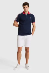 US Polo Assn. Men NAVY BLUE Regular Fit Polo Shirt Collar T-Shirt - Image 4