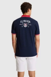 US Polo Assn. Men NAVY BLUE Regular Fit Polo Shirt Collar T-Shirt - Image 5