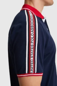US Polo Assn. Men NAVY BLUE Regular Fit Polo Shirt Collar T-Shirt - Image 6