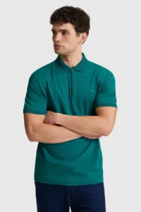 US Polo Assn. Men dark Green Regular Fit Polo Shirt Collar T-Shirt - Image 3