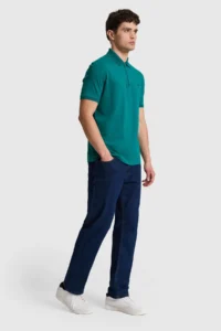 US Polo Assn. Men dark Green Regular Fit Polo Shirt Collar T-Shirt - Image 4